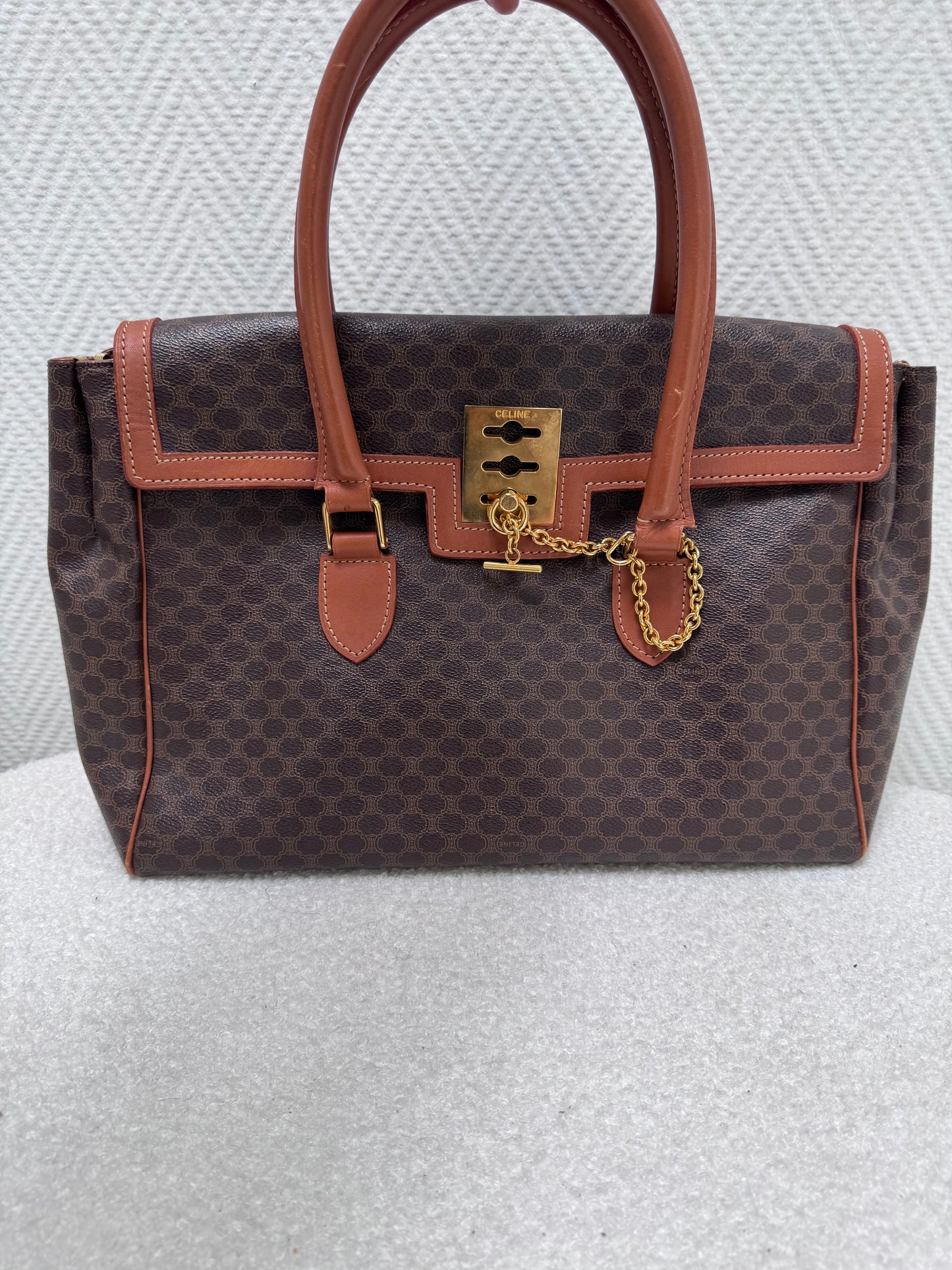 Celine Macadam Clasp Top Handle Bag