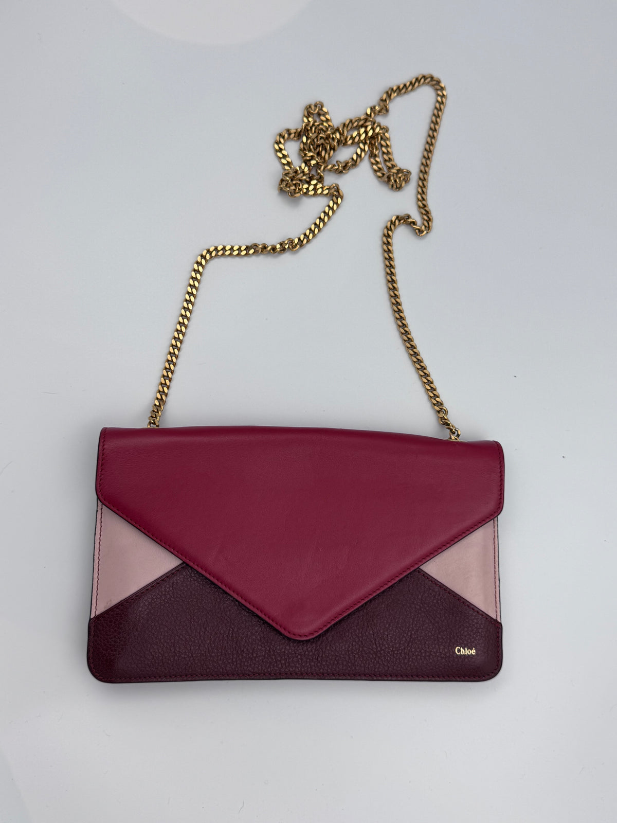 Chloé Georgia Multicolor Leather Envelope Flap Chain Clutch