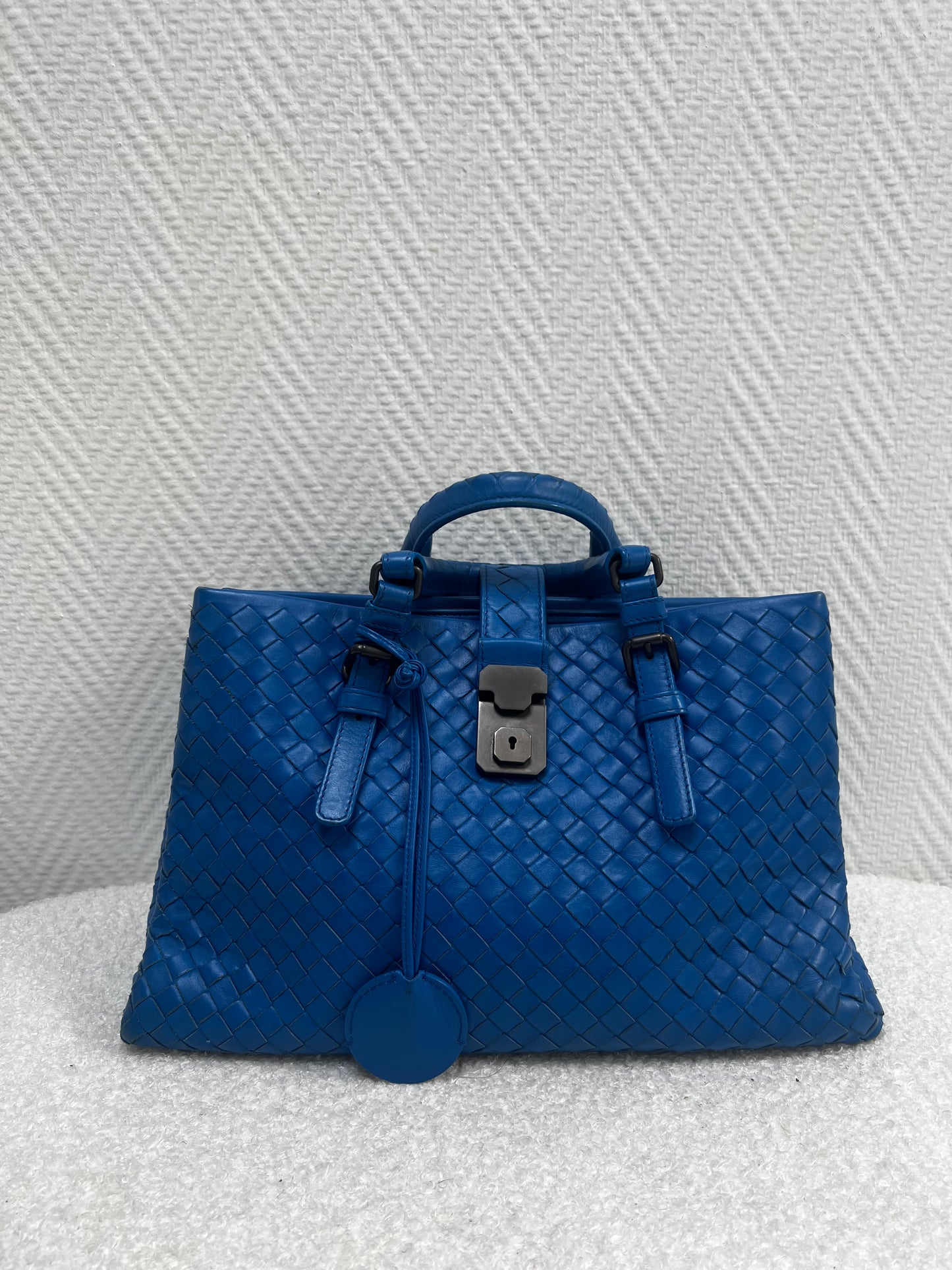 Bottega Veneta Small Roma Intrecciato bleu