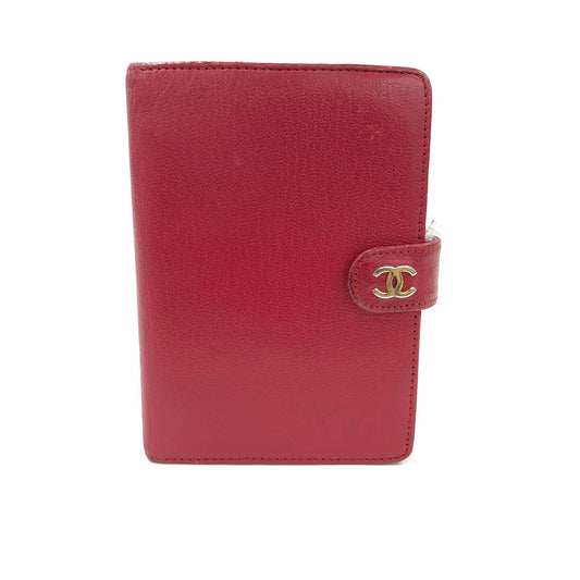 Chanel Agenda Cover cuir caviar rouge