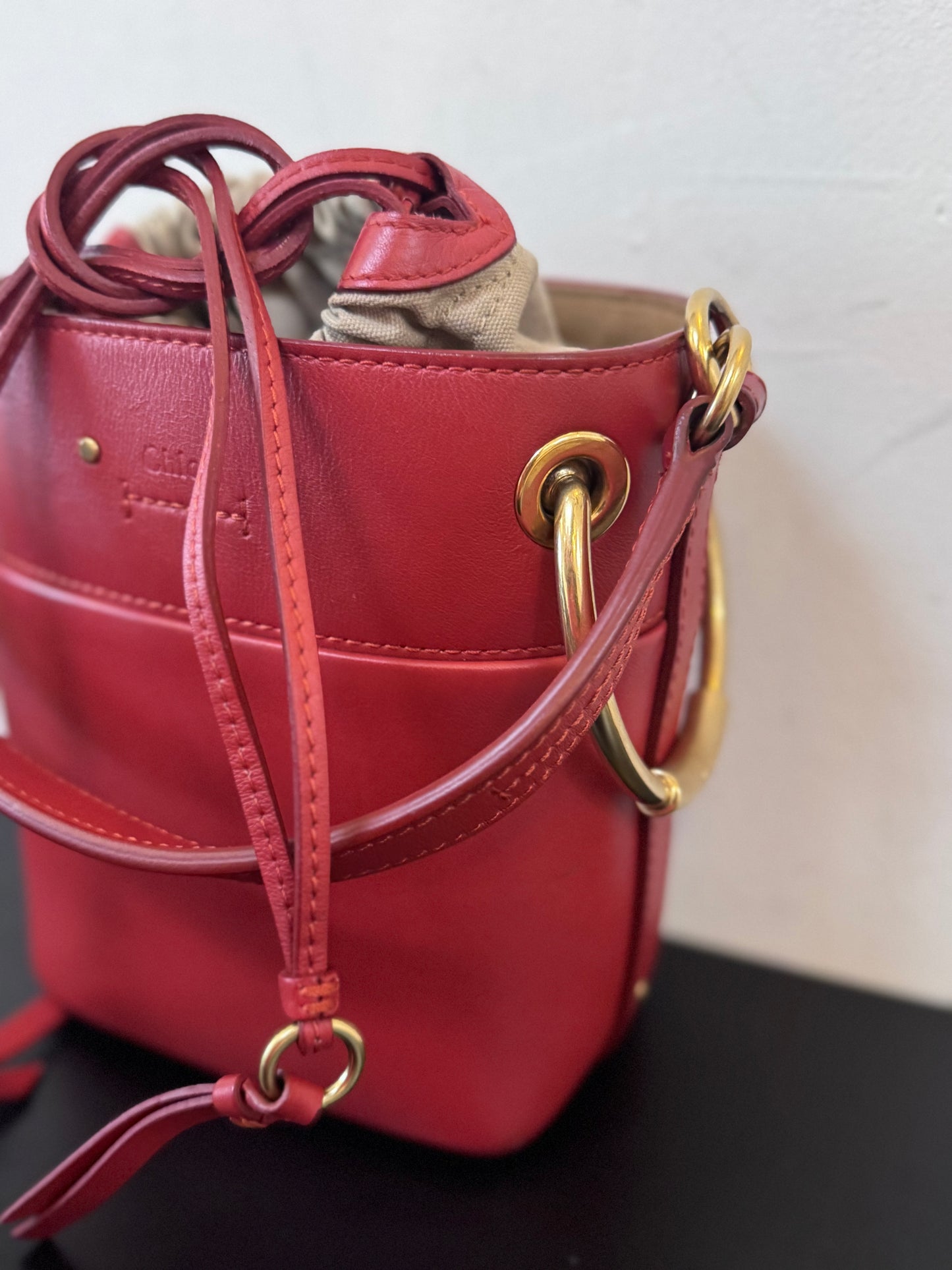 Chloé Roy Small Red Bucket Bag