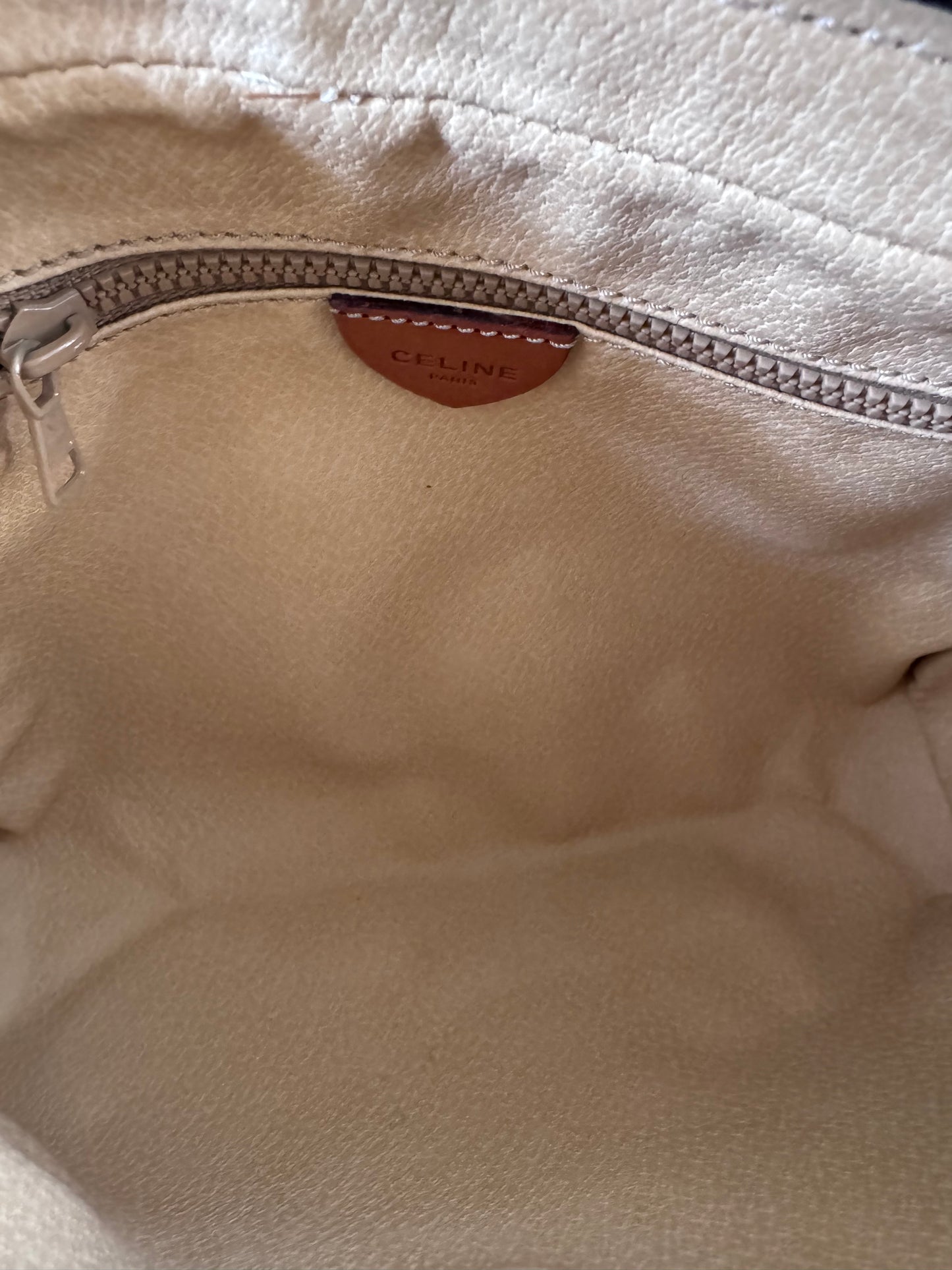 Céline trousse de toilette en toile enduite macadam marron (square)