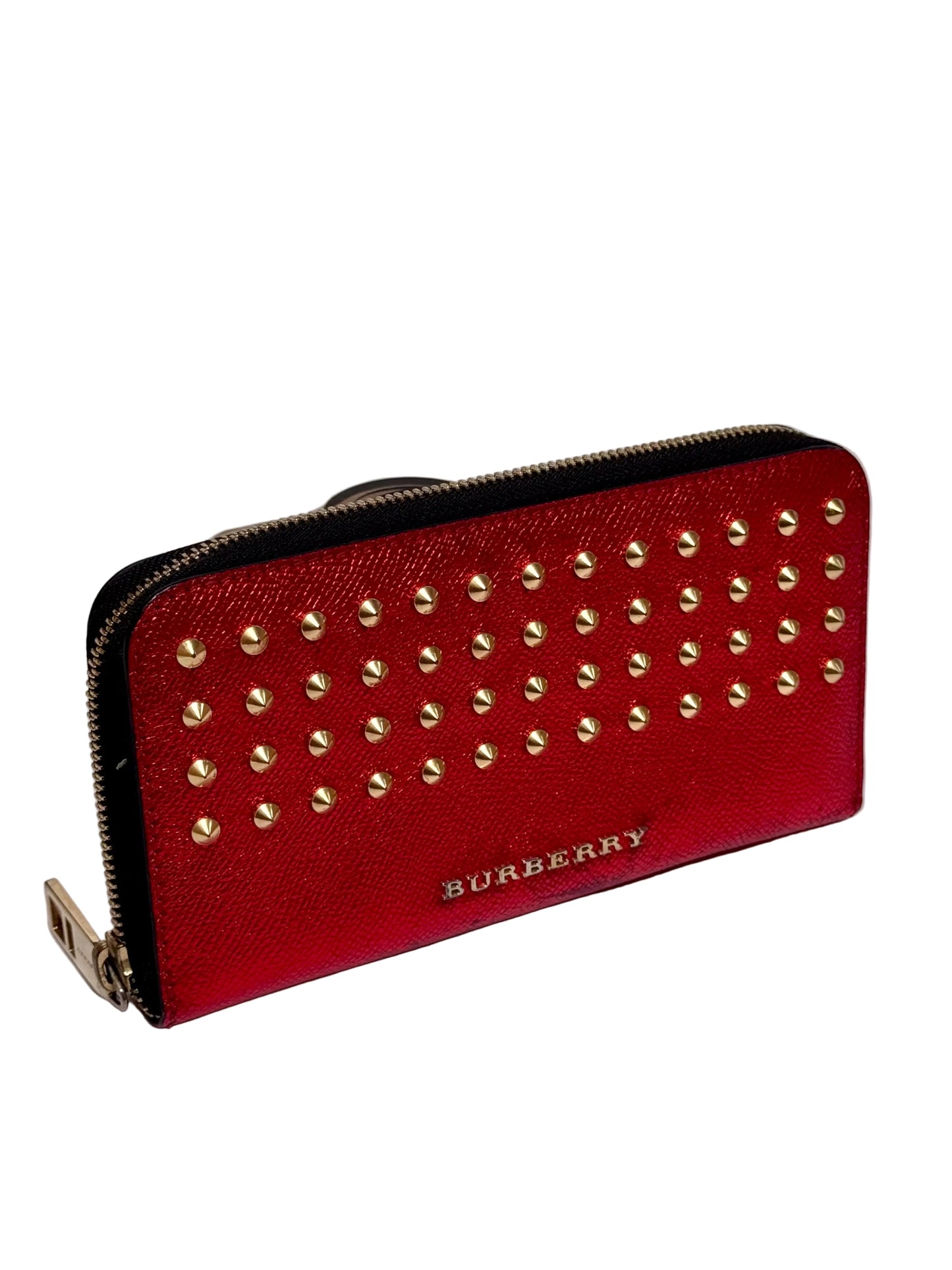 Burberry portefeuille rouge avec studs