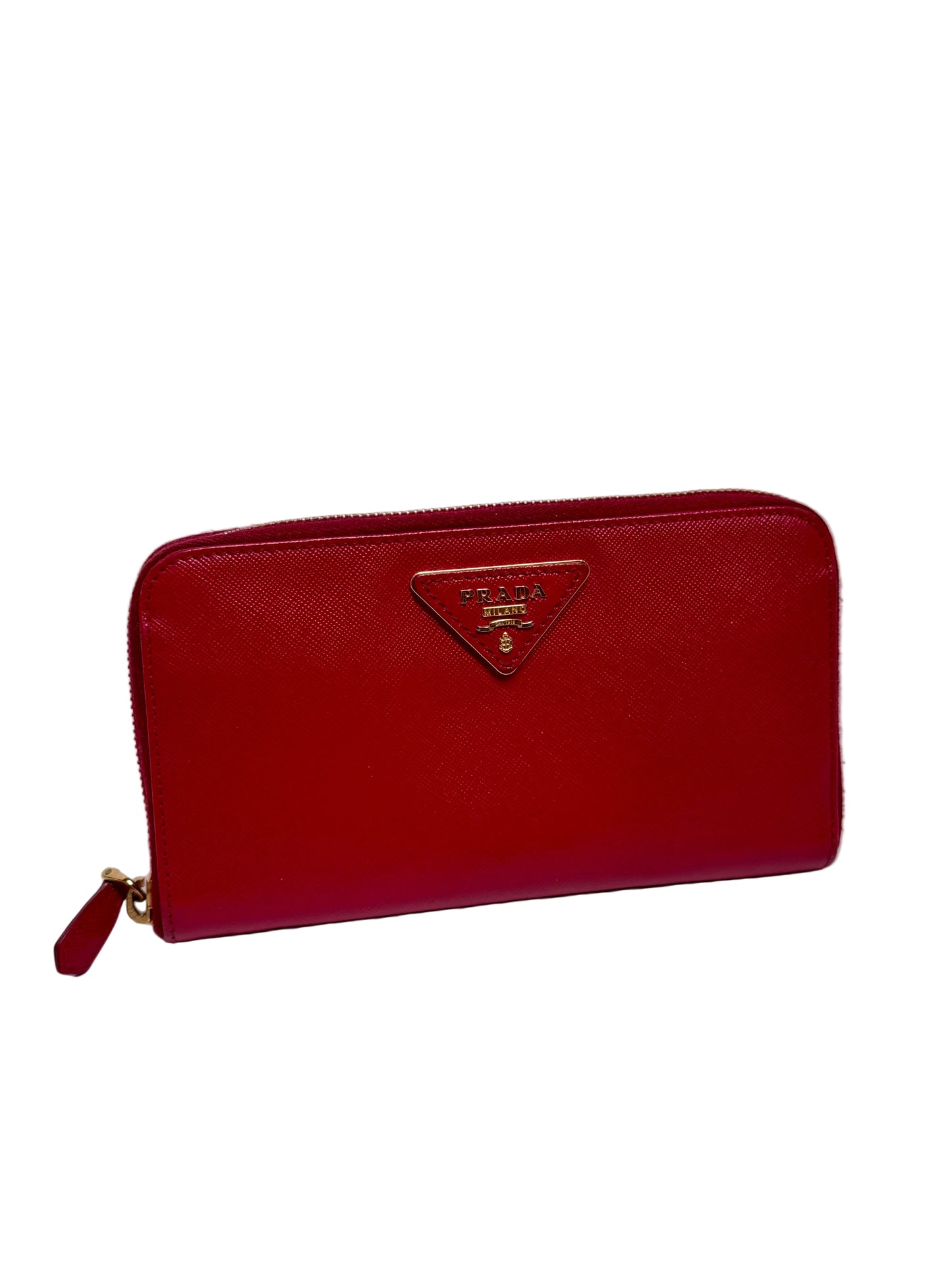 Prada portefeuille cuir saffiano rouge
