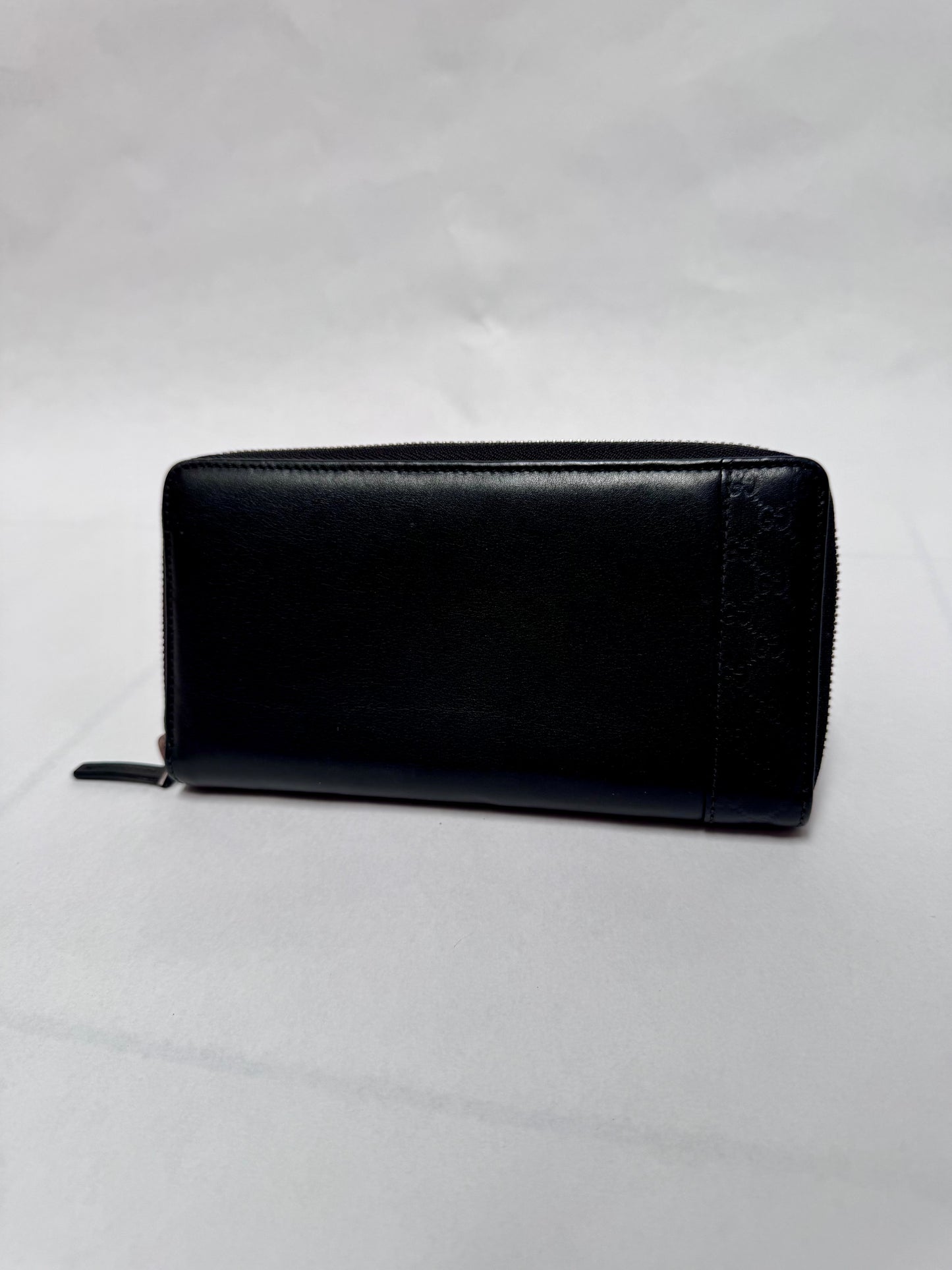 Gucci portefeuille long noir cuir