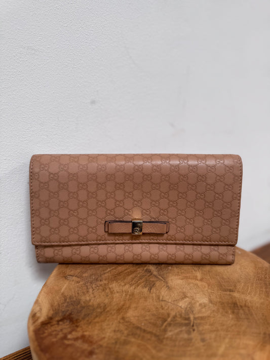 Gucci long wallet with bow detail