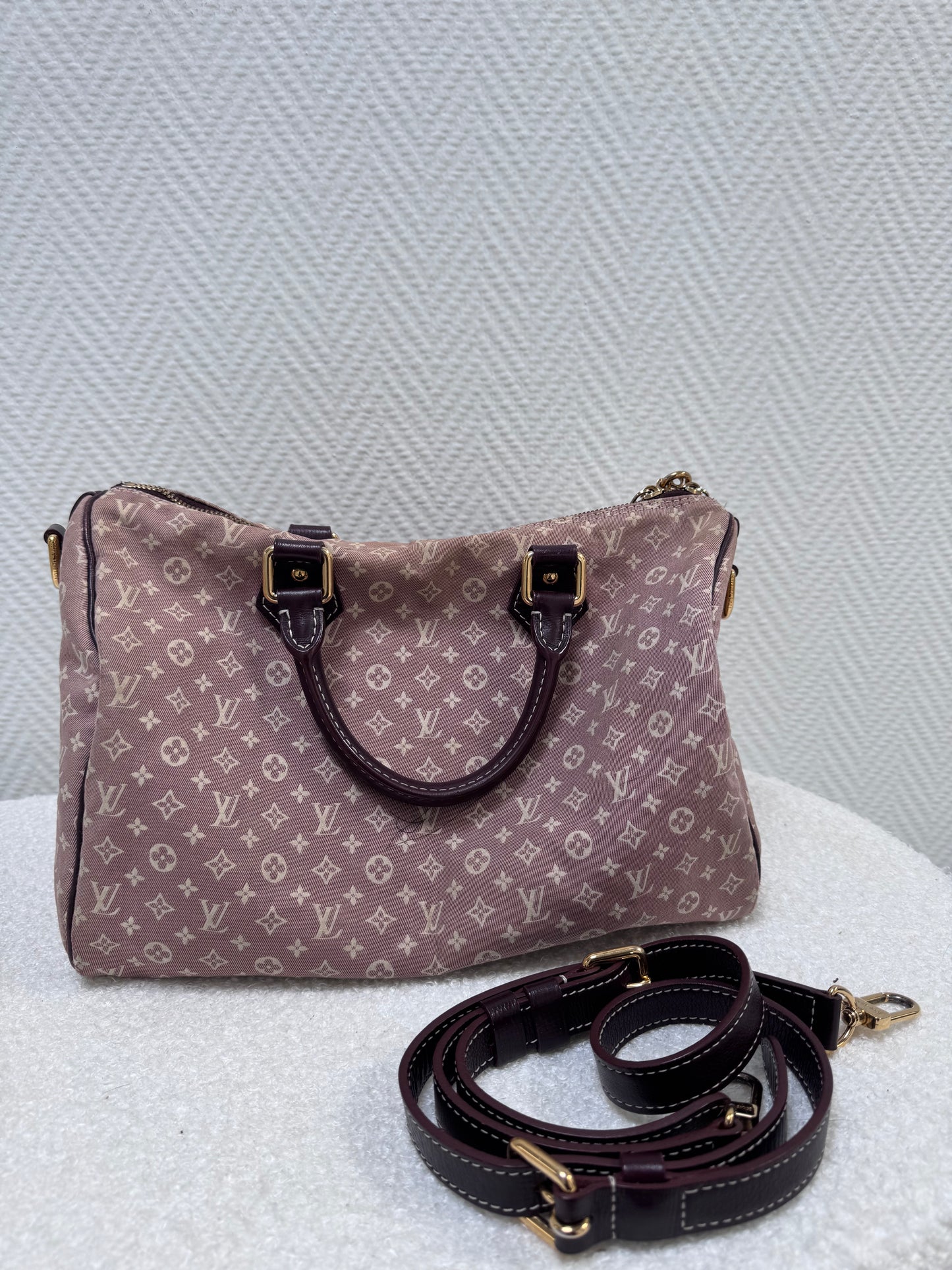 Louis Vuitton Speedy 30 bandouliere lin marron