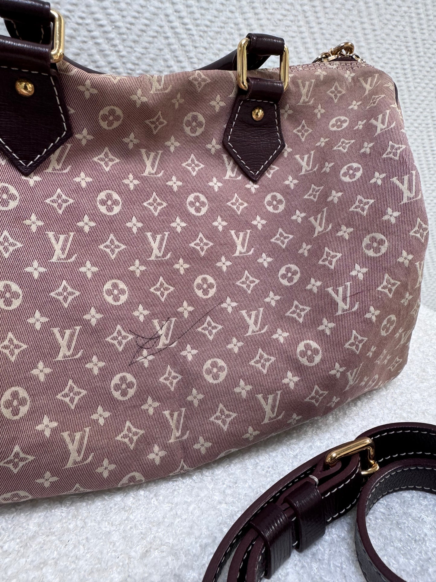 Louis Vuitton Speedy 30 bandouliere lin marron