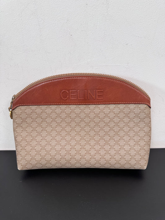 Celine large beige macadam pouch