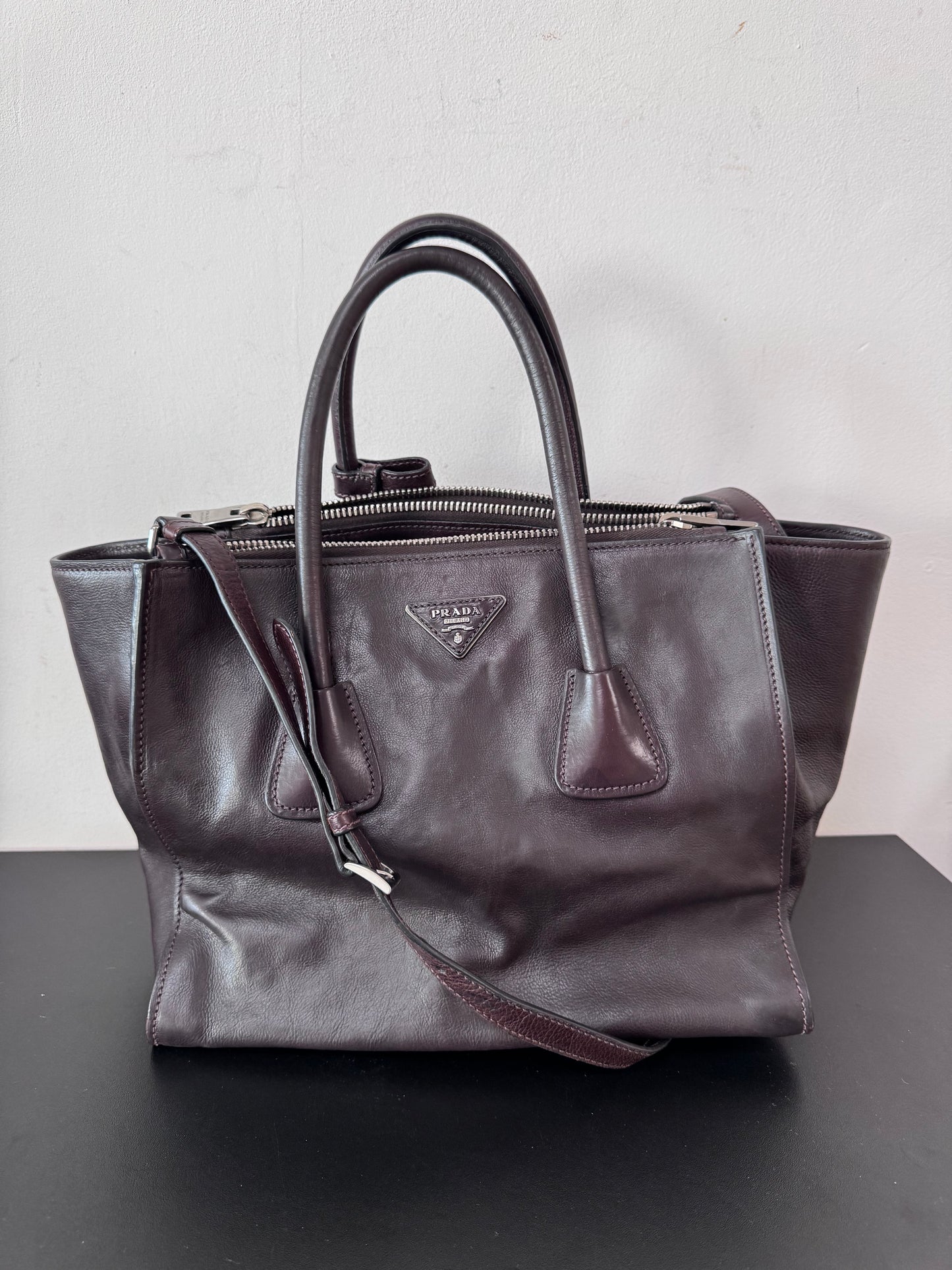 Prada Glace Calf Twin Pocket Tote