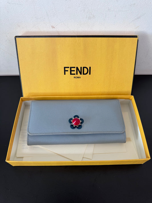 Fendi blue wallet + box