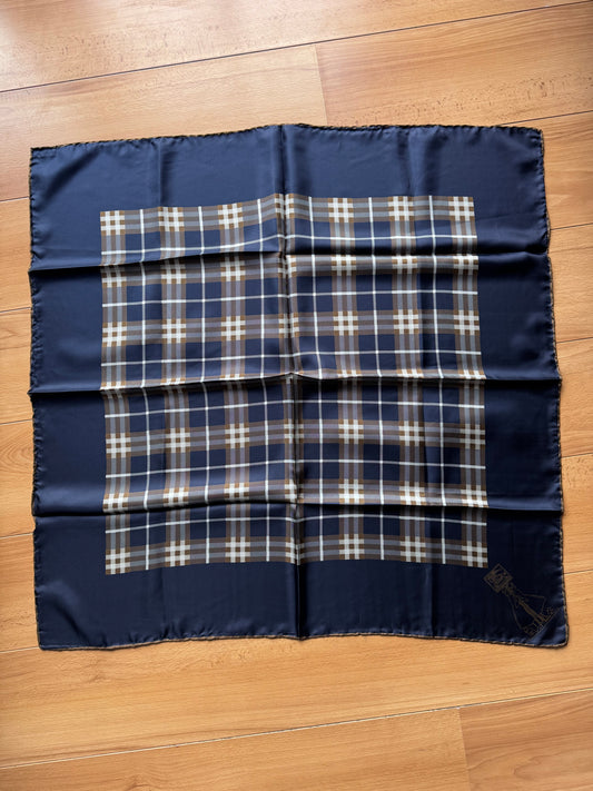 Burberry - Foulard en soie (Bleu/Khaki)