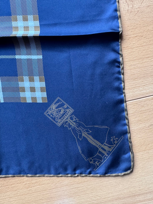 Burberry - Foulard en soie (Bleu/Khaki)