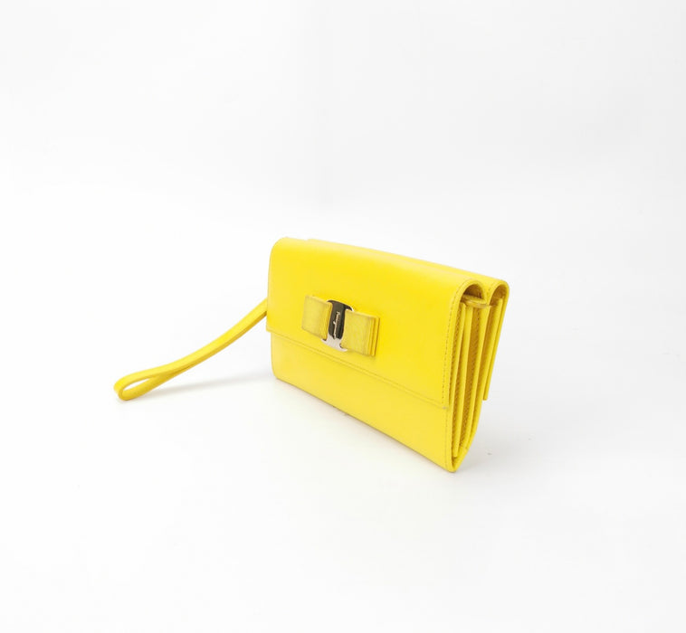 Salvatore Ferragamo  Calfskin Mora Bow Clutch