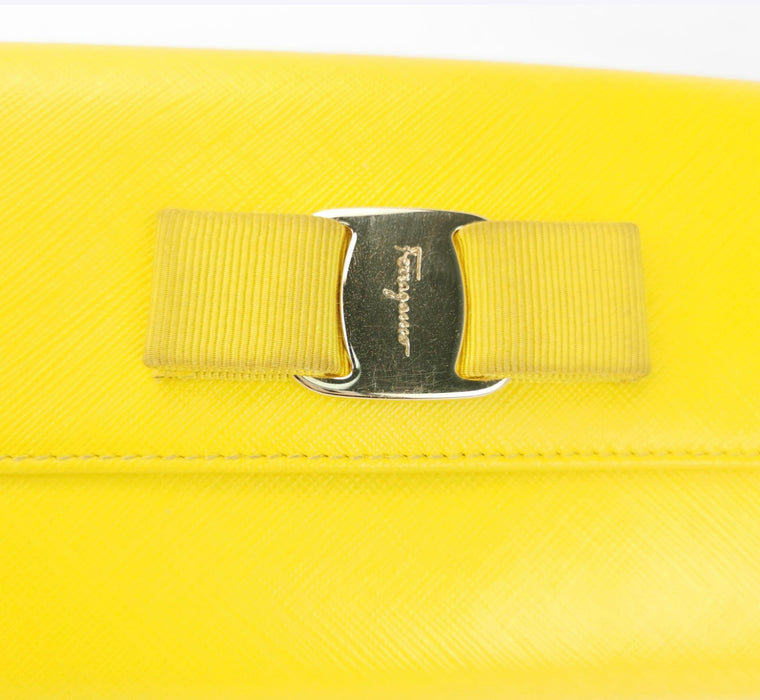 Salvatore Ferragamo  Calfskin Mora Bow Clutch