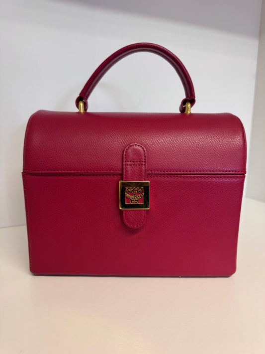 MCM Vintage Leather Vanity Bag couleur Cherry Red