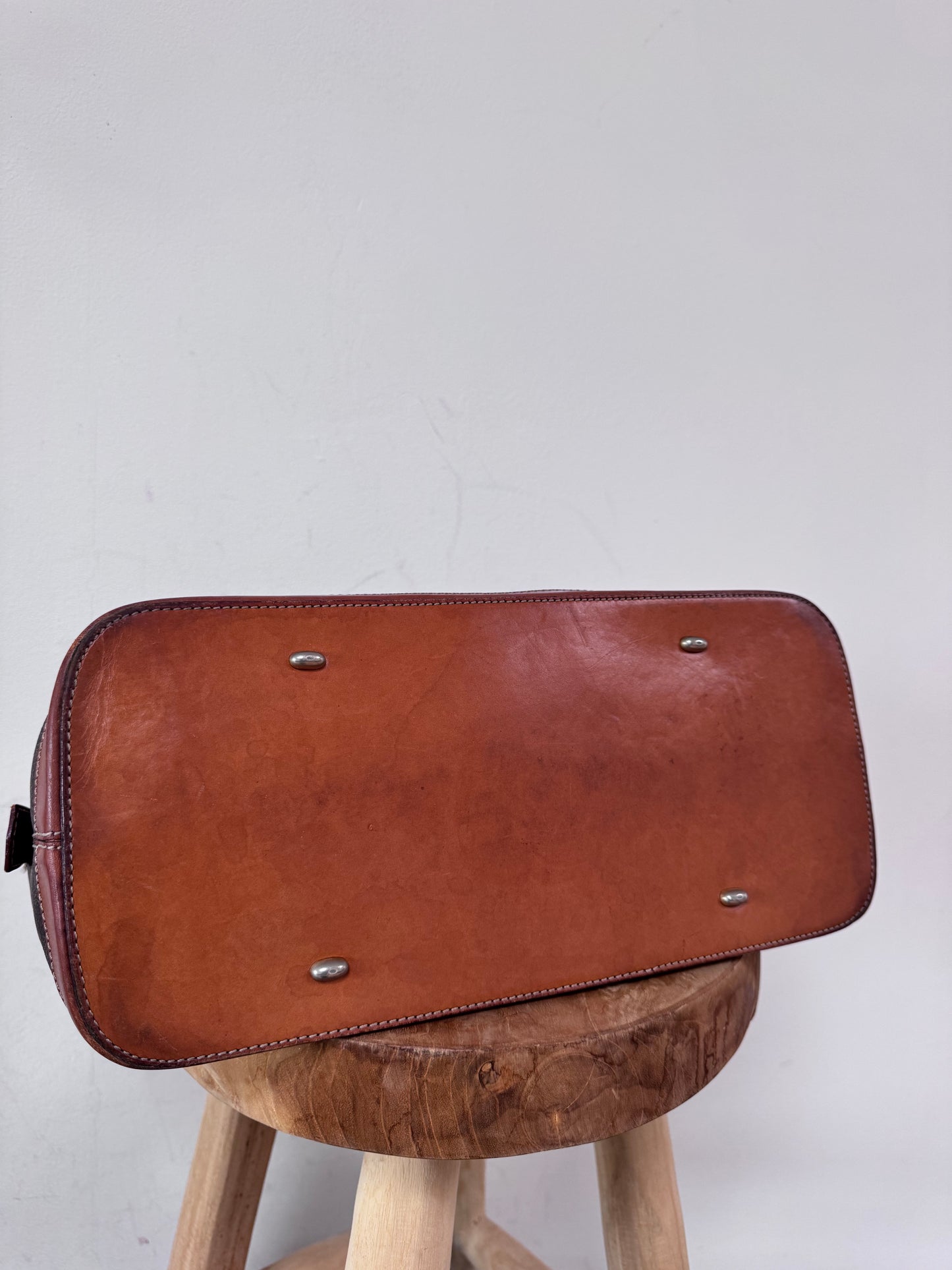 Vintage Céline Macadam handtas – Bruin Canvas & Leder