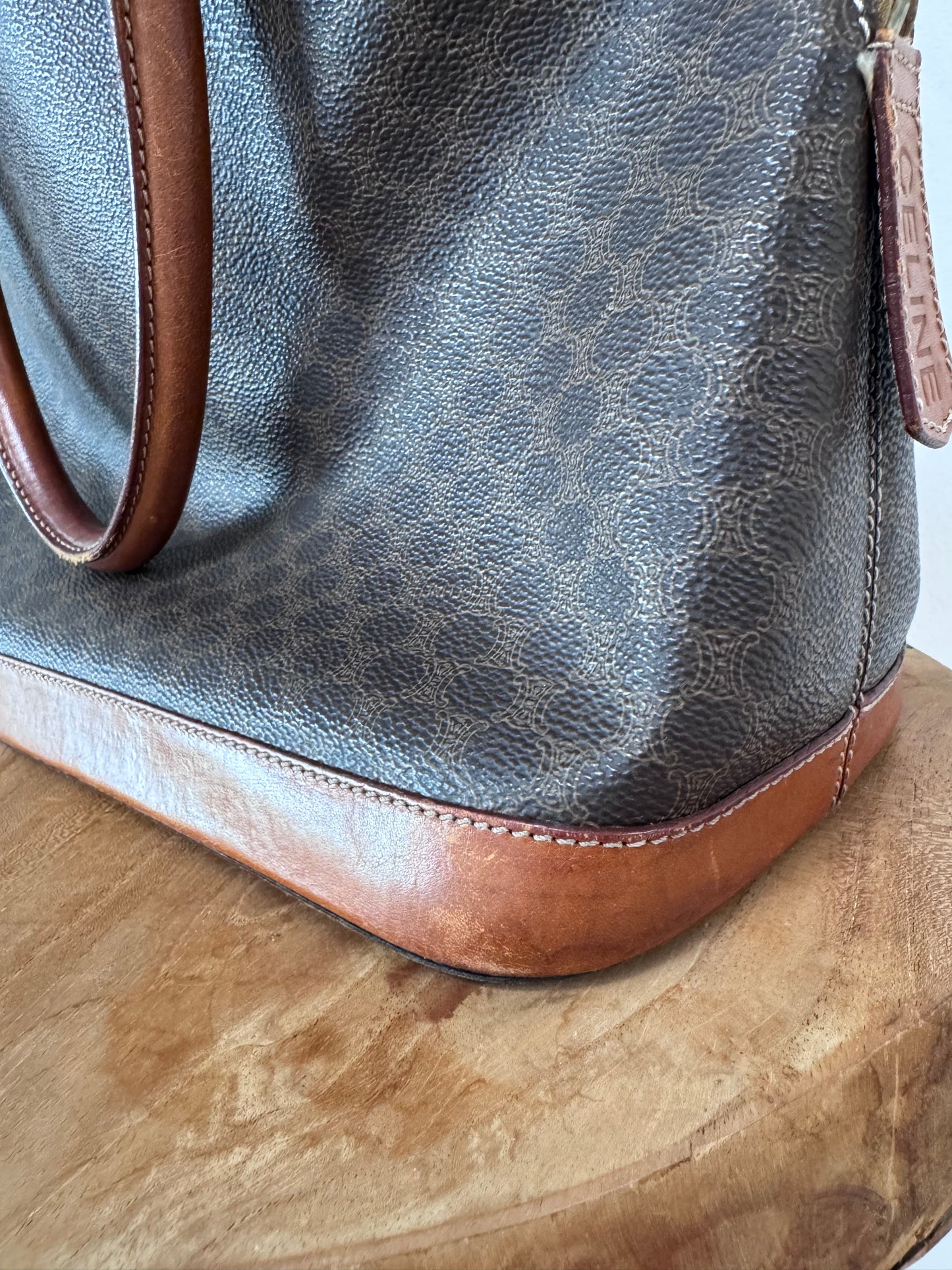 Vintage Céline Macadam handtas – Bruin Canvas & Leder