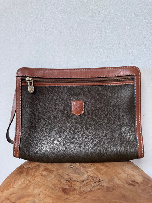 Celine Triomphe Vintage leather clutch