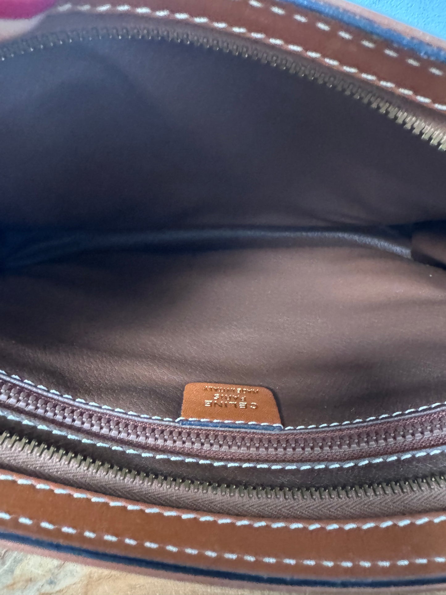 Celine Triomphe Vintage leather clutch