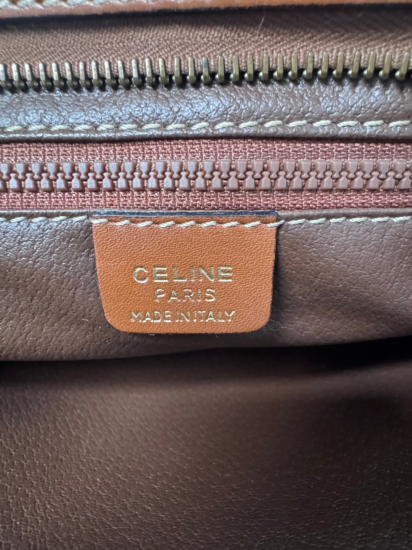 Celine Triomphe Vintage leather clutch