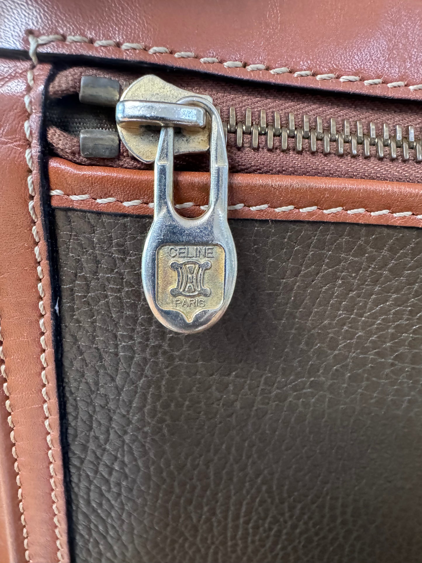 Celine Triomphe Vintage leather clutch