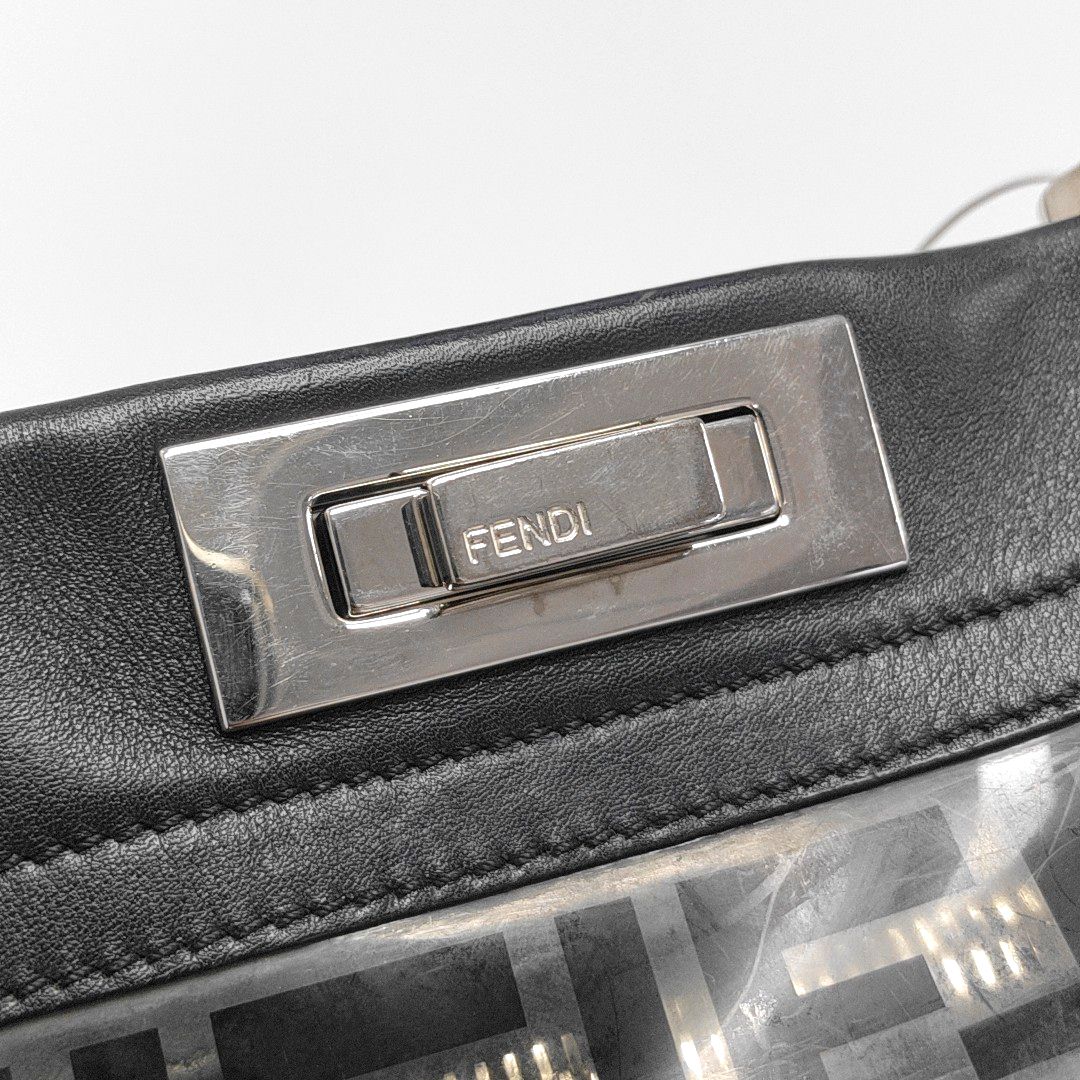 Fendi peekaboo PVC transparent avec l’iconique motif FF