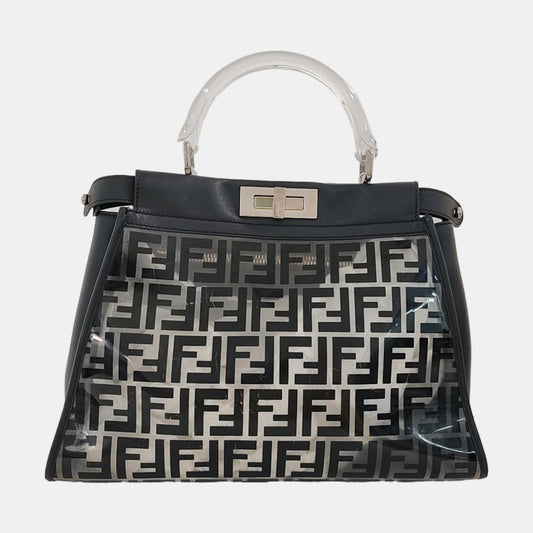 Fendi peekaboo PVC transparent avec l’iconique motif FF