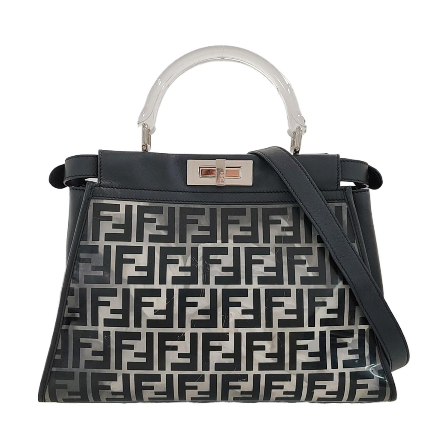 Fendi peekaboo PVC transparent avec l’iconique motif FF