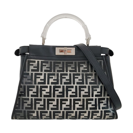 Fendi peekaboo PVC transparent avec l’iconique motif FF